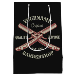 Personalisiert NAME Barber Straight Razor Barbersh Mittlere Geschenktüte
