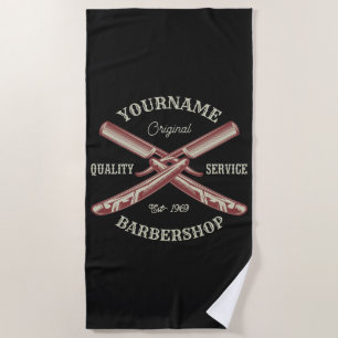 Personalisiert NAME Barber Straight Razor Barbersh Strandtuch
