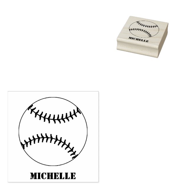 Personalisiert Name Baseball Gummistempel (Stempel)