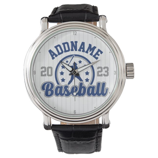 Personalisiert NAME Baseball Team Player Game Armbanduhr (Vorderseite)