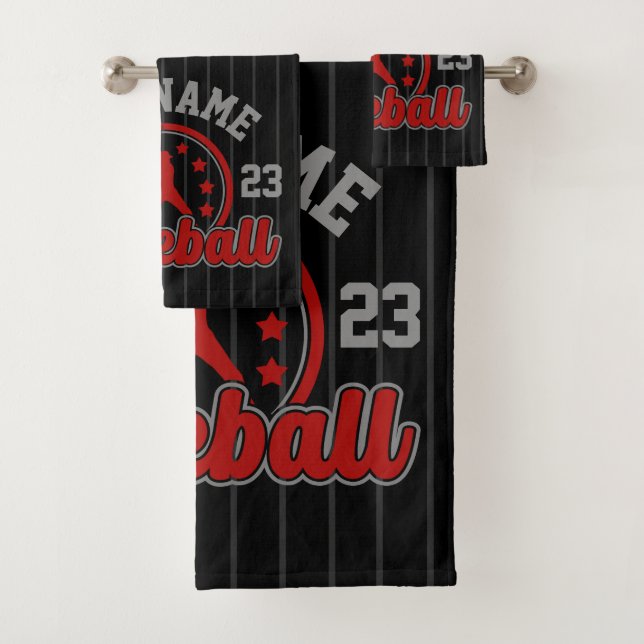 Personalisiert NAME Baseball Team Player Game Badhandtuch Set (Insitu)