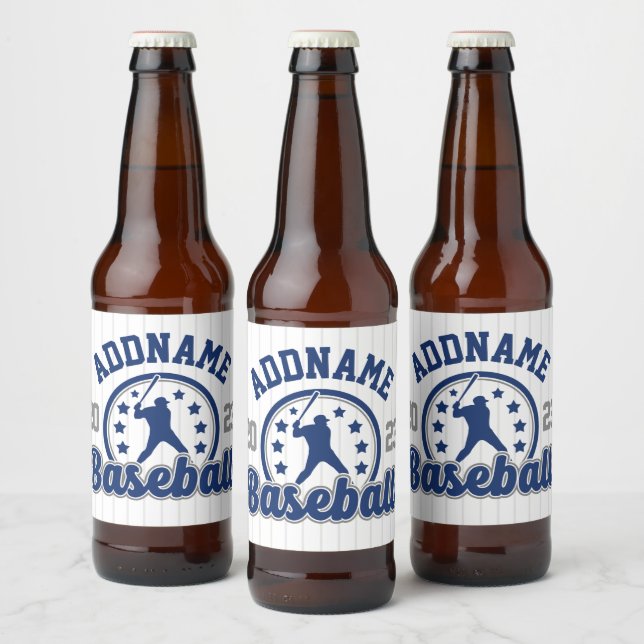 Personalisiert NAME Baseball Team Player Game Bierflaschenetikett (Flaschen)