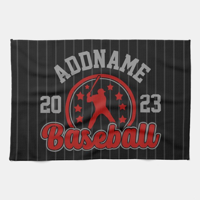 Personalisiert NAME Baseball Team Player Game Geschirrtuch (Horizontal)