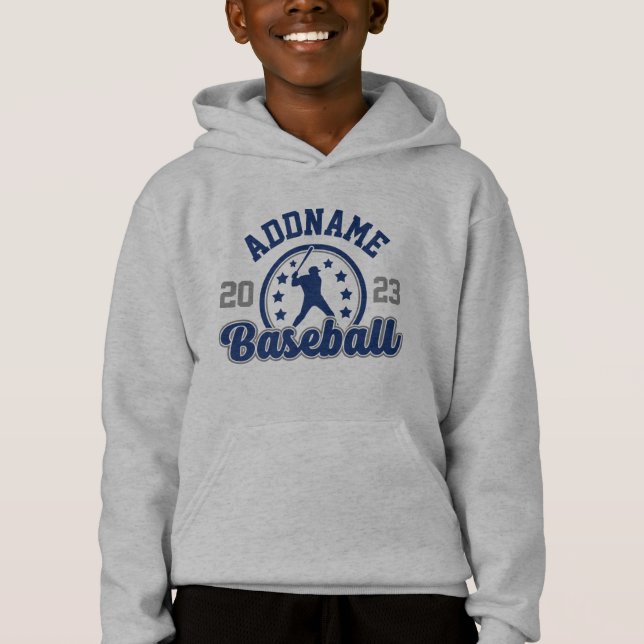 Personalisiert NAME Baseball Team Player Game Hoodie (Vorderseite)