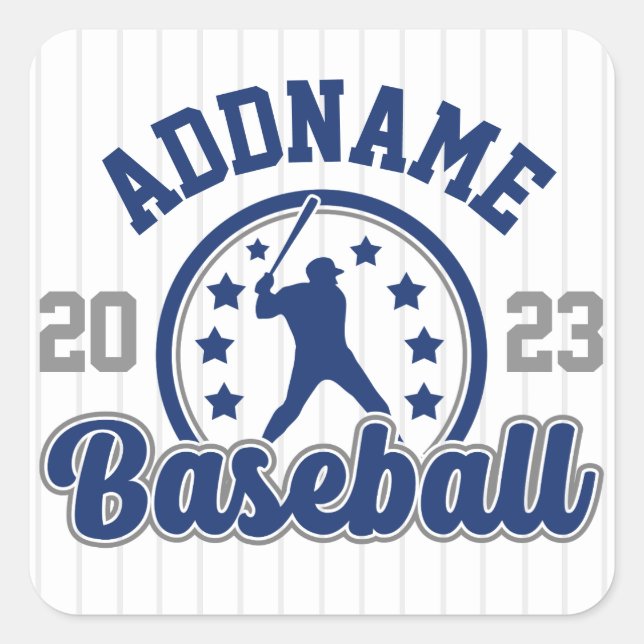 Personalisiert NAME Baseball Team Player Game Quadratischer Aufkleber (Vorderseite)
