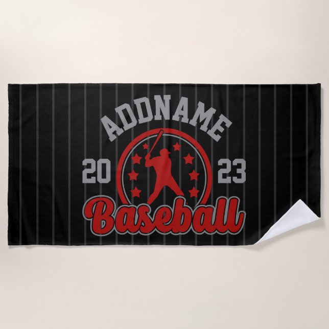 Personalisiert NAME Baseball Team Player Game Strandtuch (Vorderseite)