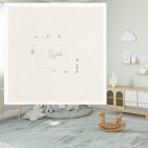 Personalisiert Name Blue Floral Cream Baby Dusche