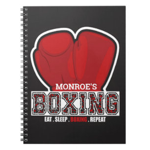 Personalisiert NAME Boxer Boxing Glove Prize Fight Notizblock