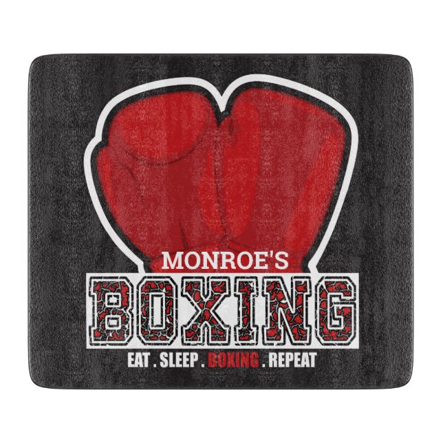 Personalisiert NAME Boxer Boxing Glove Prize Fight Schneidebrett (Vorderseite)