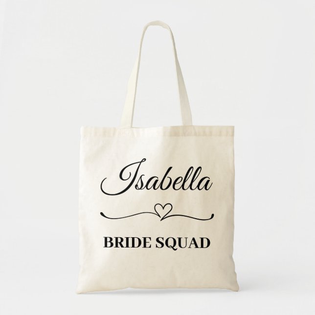 Personalisiert Name Bride Squad Wedding Team Tragetasche (Vorne)