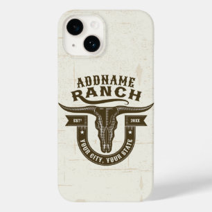 Personalisiert NAME Bull Steer Skull Western Ranch Case-Mate iPhone 14 Hülle