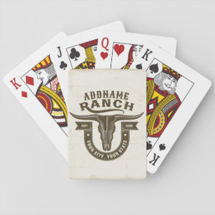 Personalisiert NAME Bull Steer Skull Western Ranch Spielkarten
