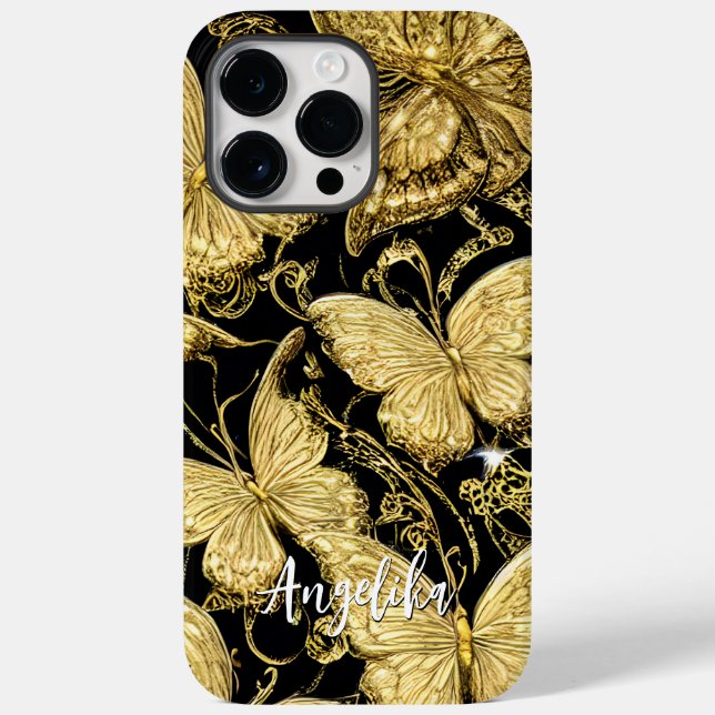 Personalisiert Name Butterfly Case-Mate iPhone 14 Pro Max Hülle (Rückseite)