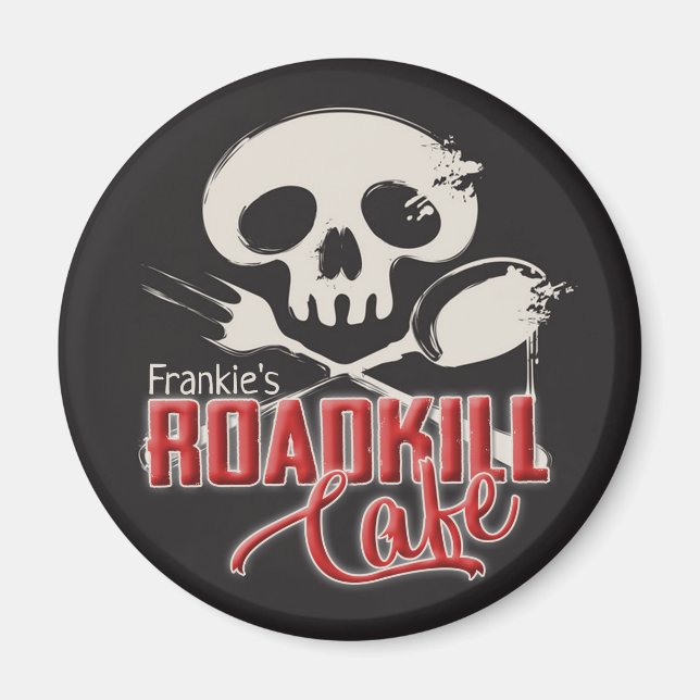 Personalisiert NAME Cheeky Roadkill Café Küche Magnet (Vorne)