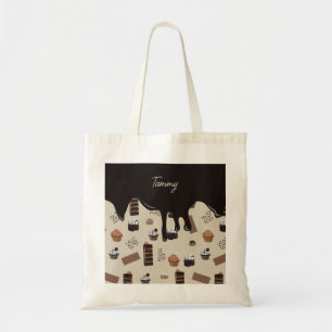 Personalisiert Name Chocolate Theme Pattern Tragetasche