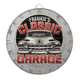 Personalisiert NAME Classic Car Garage Custom Shop Dartscheibe