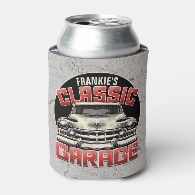Personalisiert NAME Classic Car Garage Custom Shop Dosenkühler (Kanne Vorderseite)