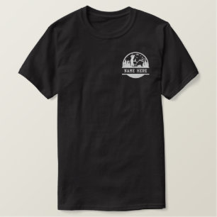 Personalisiert Name Classic Golf Scene Silhouette Besticktes T-Shirt