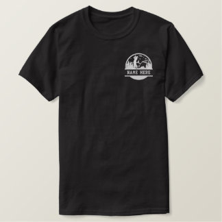 Personalisiert Name Classic Golf Scene Silhouette Besticktes T-Shirt