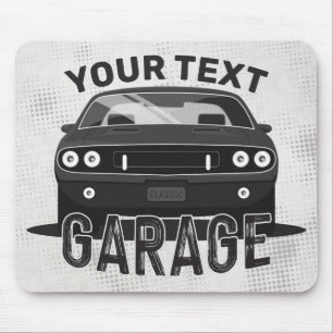 Personalisiert NAME Classic Muscle Garage Retro Mousepad