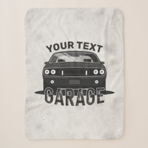 Personalisiert NAME Classic Muscle Garage Retro Sherpadecke
