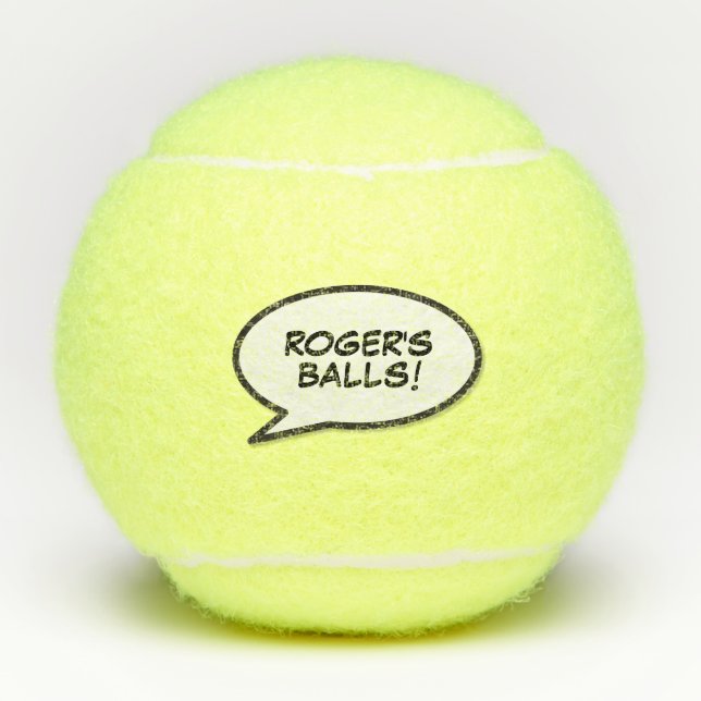 Personalisiert Name Comic Buch Pop Nachricht Tennisbälle (Vorderseite)