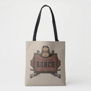 Personalisiert NAME Cowboy Guns Western Ranch Zeic Tasche