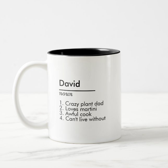 Personalisiert Name Definition benutzerdefiniertes Zweifarbige Tasse (Links)