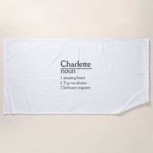 Personalisiert Name Definition für Strandhandtüche
