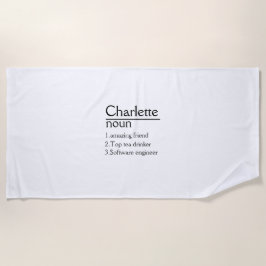 Personalisiert Name Definition für Strandhandtüche Strandtuch