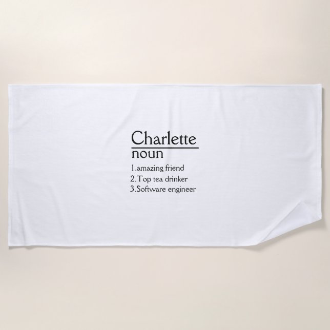 Personalisiert Name Definition für Strandhandtüche Strandtuch (Vorderseite)