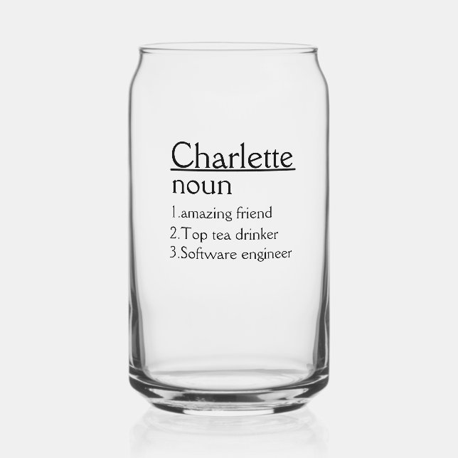 Personalisiert Name Definition Tumbler Dosenglas (Rückseite)