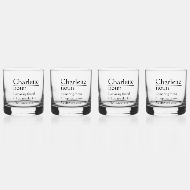 Personalisiert Name Definition Tumbler Whiskyglas (Vorderseite)