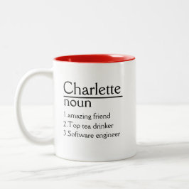 Personalisiert Name Definition weiße Tasse