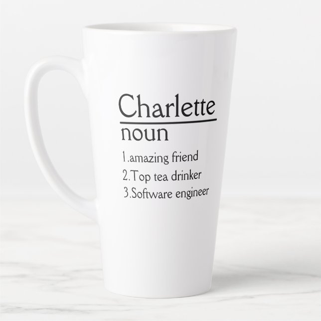 Personalisiert Name Definition weiße Tasse (Links)