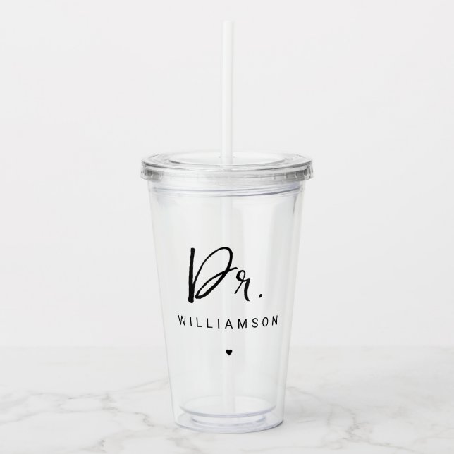 Personalisiert Name Dr. Minimalistisch Doctor Absc Acryltrinkbecher (Vorderseite)
