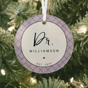 Personalisiert Name Dr. Minimalistisch Doctor Absc Ornament Aus Glas