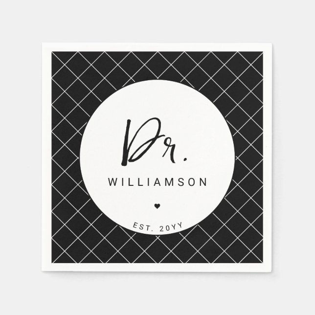 Personalisiert Name Dr. Minimalistisch Doctor Absc Serviette (Vorderseite)
