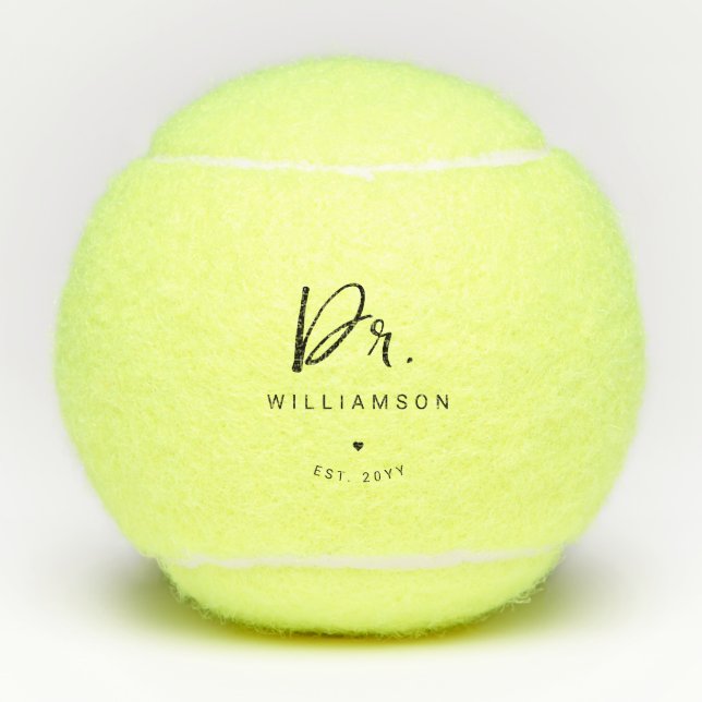 Personalisiert Name Dr. Minimalistisch Doctor Absc Tennisbälle (Vorderseite)