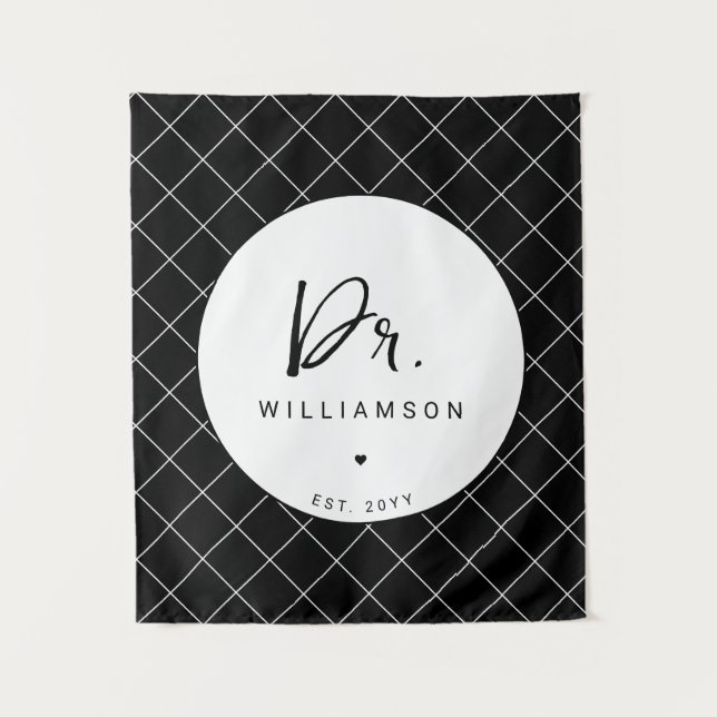 Personalisiert Name Dr. Minimalistisch Doctor Absc Wandteppich (Vorderseite)