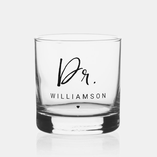 Personalisiert Name Dr. Minimalistisch Doctor Absc Whiskyglas (Vorderseite)