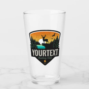 Personalisiert NAME Elk Jagd Wilder Sonnenuntergan Glas