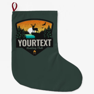 Personalisiert NAME Elk Jagd Wilder Sonnenuntergan Großer Weihnachtsstrumpf