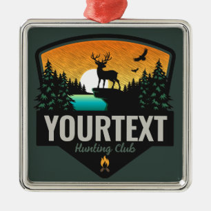 Personalisiert NAME Elk Jagd Wilder Sonnenuntergan Ornament Aus Metall