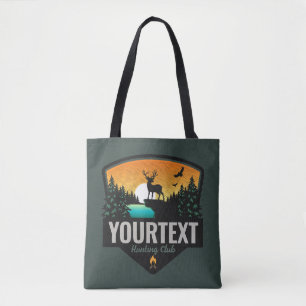 Personalisiert NAME Elk Jagd Wilder Sonnenuntergan Tasche