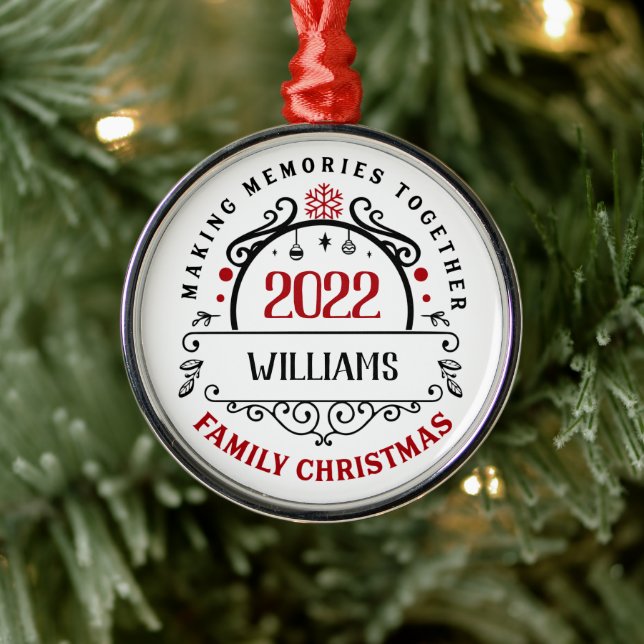 Personalisiert Name Familie Weihnachten Keepake Ornament Aus Metall (Baum)