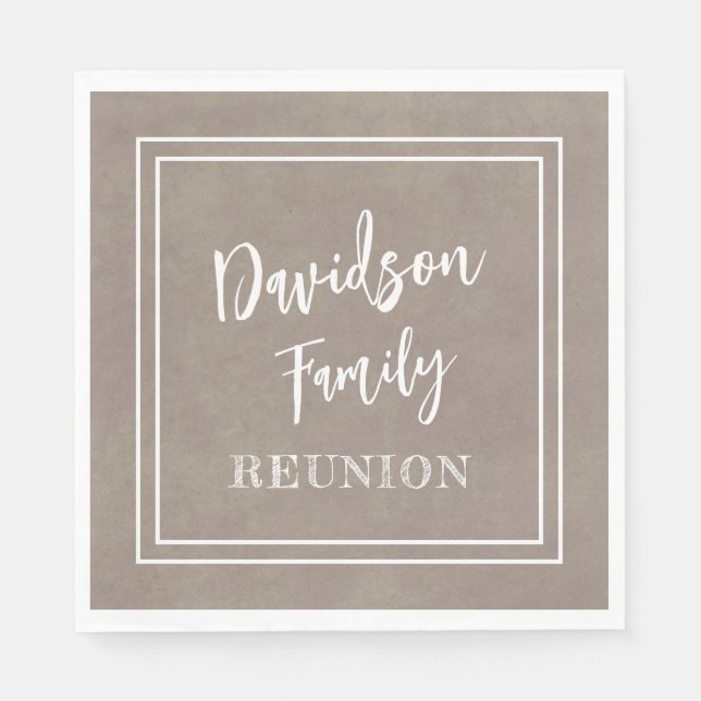 Personalisiert Name Family Event Taupe Serviette (Vorderseite)