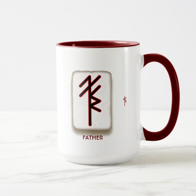 Personalisiert Name FATHER - PHIL bindrune Tasse (Rechts)