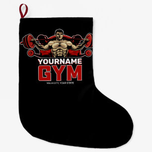 Personalisiert NAME Fitness Zuhause GYM Gewichtsab Großer Weihnachtsstrumpf