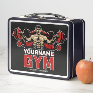 Personalisiert NAME Fitness Zuhause GYM Gewichtsab Metall Brotdose